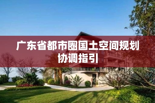 广东省都市圈国土空间规划协调指引