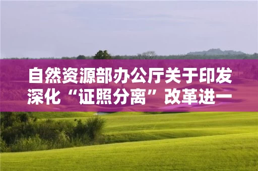 自然资源部办公厅关于印发深化“证照分离”改革进一步激发市场主体发展活力工作实施方案的通知