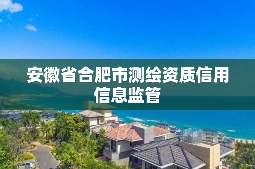 安徽省合肥市测绘资质信用信息监管