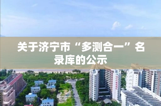 关于济宁市“多测合一”名录库的公示