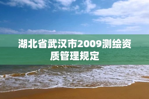 湖北省武汉市2009测绘资质管理规定