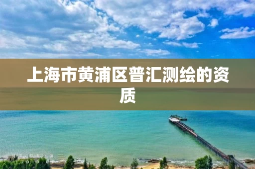 上海市黄浦区普汇测绘的资质
