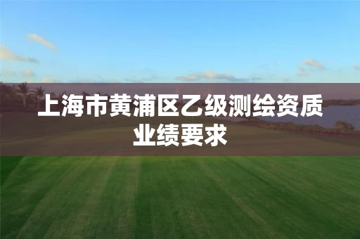上海市黄浦区乙级测绘资质业绩要求