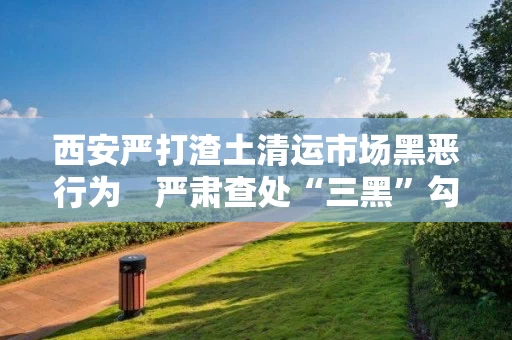 西安严打渣土清运市场黑恶行为　严肃查处“三黑”勾结执法人员问题