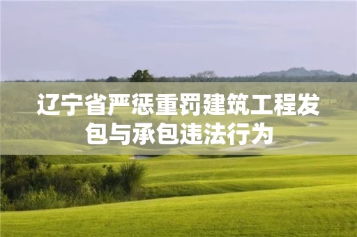 辽宁省严惩重罚建筑工程发包与承包违法行为