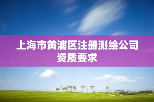 上海市黄浦区注册测绘公司资质要求
