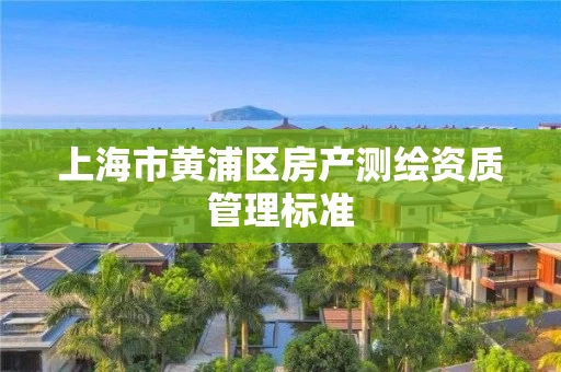 上海市黄浦区房产测绘资质管理标准