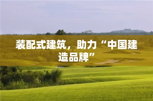 装配式建筑，助力“中国建造品牌”