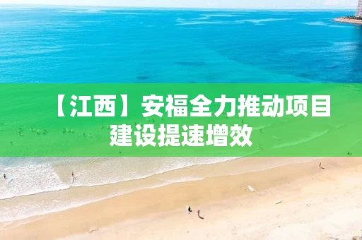 【江西】安福全力推动项目建设提速增效