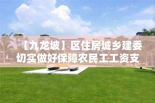 【九龙坡】区住房城乡建委切实做好保障农民工工资支付实地核查迎检工作