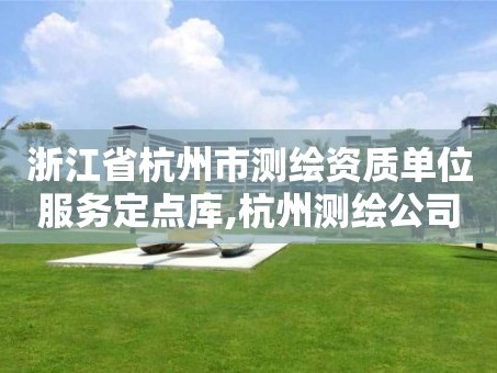 浙江省杭州市测绘资质单位服务定点库,杭州测绘公司有哪几家。