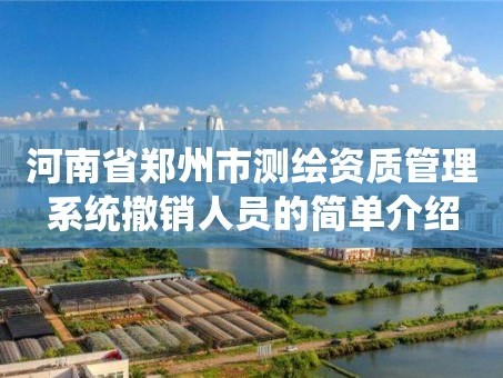 河南省郑州市测绘资质管理系统撤销人员的简单介绍