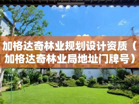 加格达奇林业规划设计资质（加格达奇林业局地址门牌号）