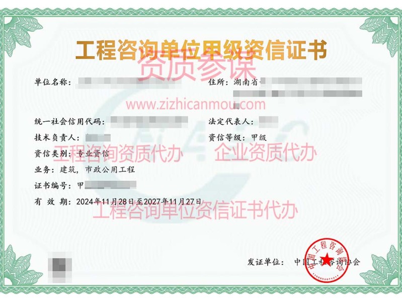 2024年11月湖南省甲级工程咨询单位资信证书案例展示-7