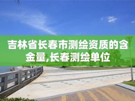 吉林省长春市测绘资质的含金量,长春测绘单位