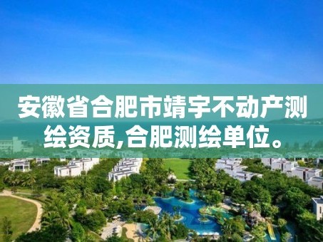 安徽省合肥市靖宇不动产测绘资质,合肥测绘单位。