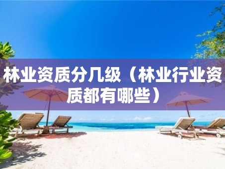 林业资质分几级（林业行业资质都有哪些）