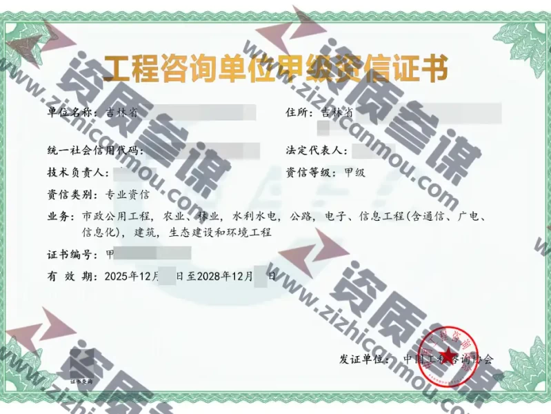2025年12月吉林省甲级工程咨询单位资信证书案例展示-10