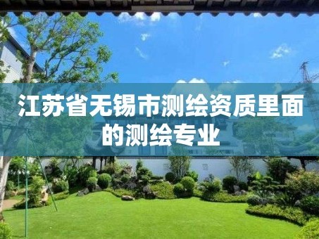 江苏省无锡市测绘资质里面的测绘专业