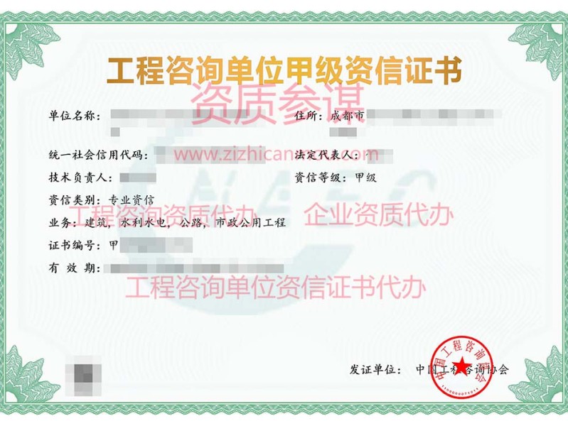 2024年11月四川省甲级工程咨询单位资信证书案例展示-1