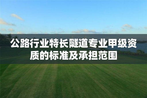 公路行业特长隧道专业甲级资质的标准及承担范围 公路行业特长隧道专业甲级资质的标准及承担范围