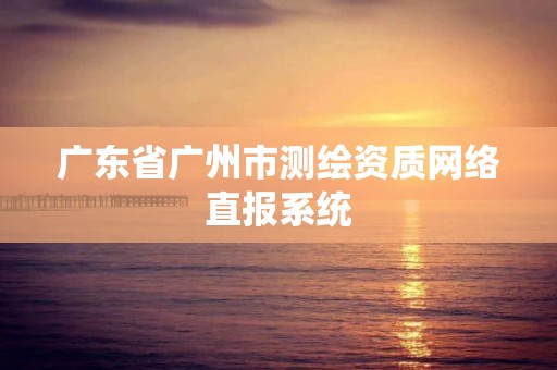 广东省广州市测绘资质网络直报系统
