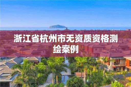 浙江省杭州市无资质资格测绘案例