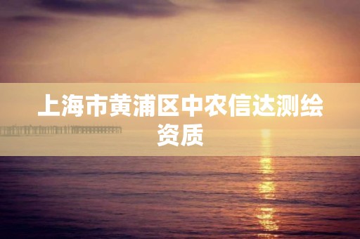 上海市黄浦区中农信达测绘资质 上海市黄浦区中农信达测绘资质