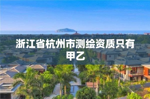 浙江省杭州市测绘资质只有甲乙