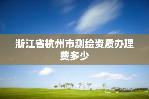 浙江省杭州市测绘资质办理费多少 浙江省杭州市测绘资质办理费多少