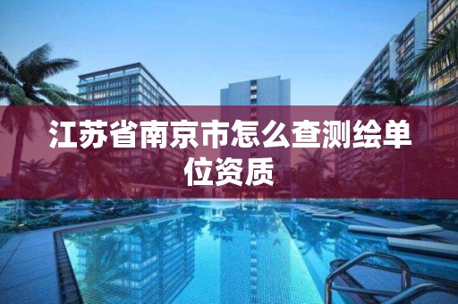 江苏省南京市怎么查测绘单位资质 江苏省南京市怎么查测绘单位资质