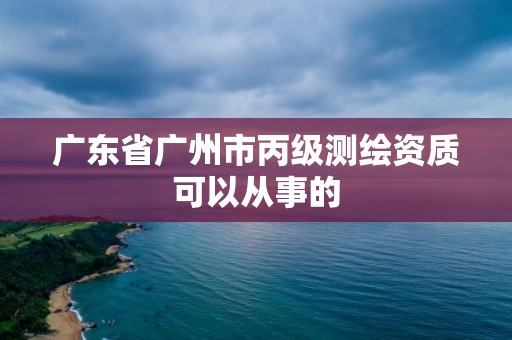 广东省广州市丙级测绘资质可以从事的