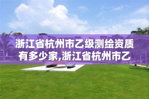 浙江省杭州市乙级测绘资质有多少家,浙江省杭州市乙级测绘资质有多少家单位。