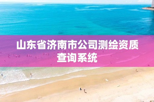 山东省济南市公司测绘资质查询系统