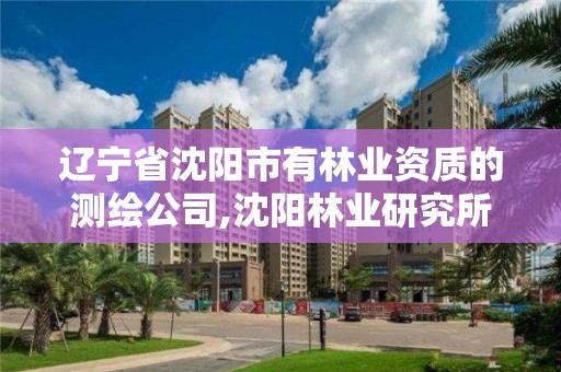 辽宁省沈阳市有的测绘公司,沈阳林业研究所。