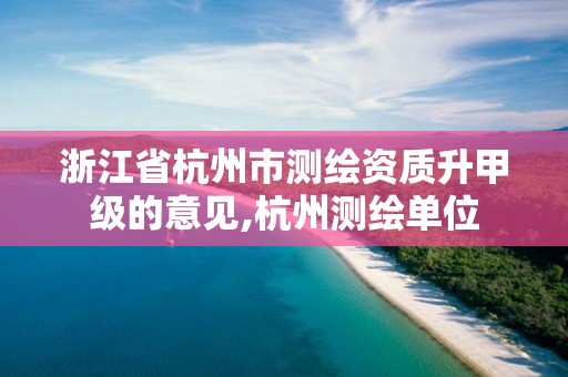 浙江省杭州市测绘资质升甲级的意见,杭州测绘单位