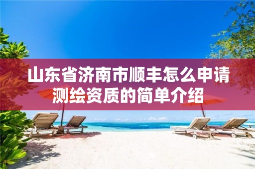 山东省济南市顺丰怎么申请测绘资质的简单介绍