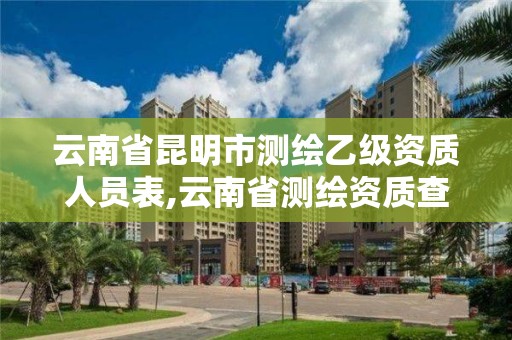 云南省昆明市测绘乙级资质人员表,云南省测绘资质查询