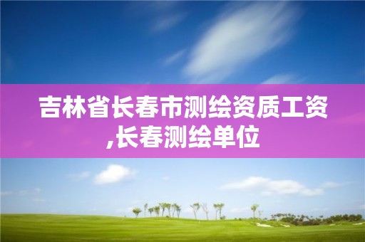 吉林省长春市测绘资质工资,长春测绘单位