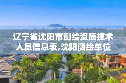 辽宁省沈阳市测绘资质技术人员信息表,沈阳测绘单位排名。 辽宁省沈阳市测绘资质技术人员信息表,沈阳测绘单位排名。