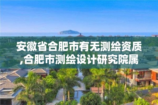 安徽省合肥市有无测绘资质,合肥市测绘设计研究院属于企业吗?。