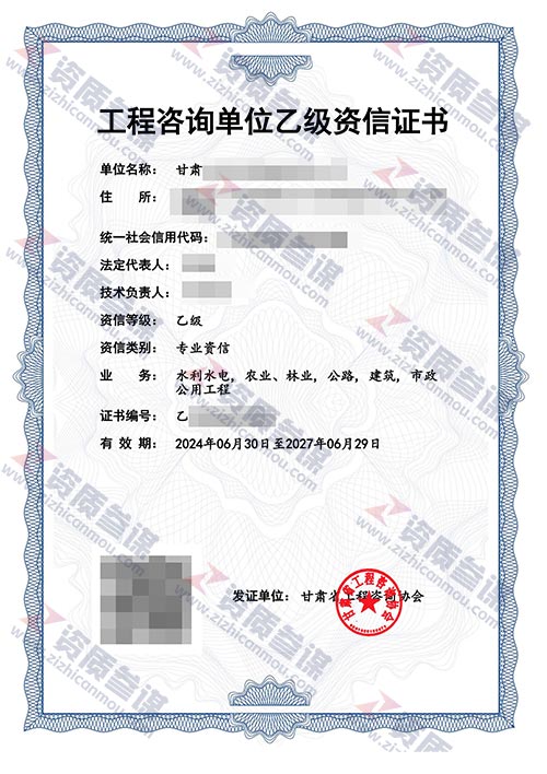 2024年6月甘肃省乙级工程咨询单位资信证书案例展示-4
